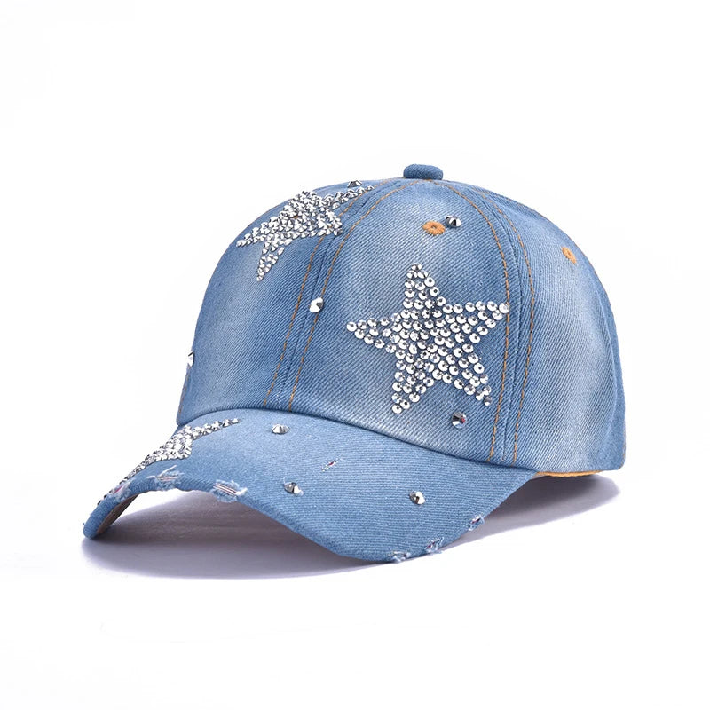 Rhinestone Ponytail Cap